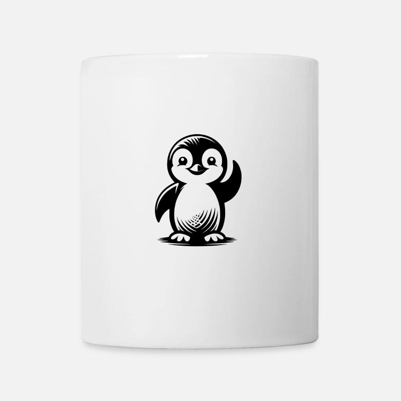 Illustration de pingouin de dessin animé mignon - Mug blanc - blanc