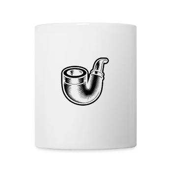 Klassische Pfeife für Pfeifenraucher - Tasse - Weiß - Vorne