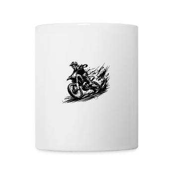 Dynamische Motocross Fahrt im Schlamm und Matsch - Tasse - Weiß - Vorne