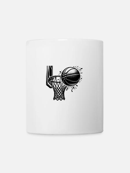Basketball Korb mit Basketball - Tasse - Weiß