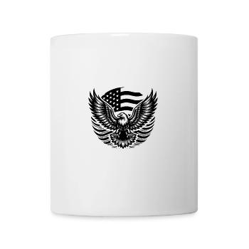 USA Flagge und Adler mit gespreizten Krallen - Tasse - Weiß - Vorne