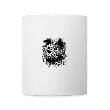 Hundeporträt im chaotische Linien Style - Tasse - Weiß - Vorne