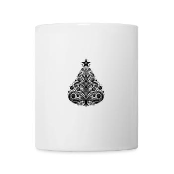 Eleganter Weihnachtsbaum mit Stern - Tasse - Weiß - Vorne