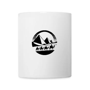 Egyptian Silhouette Pyramids and Camel Caravan - Mug - white - Front