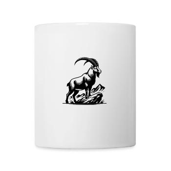 Steinbock mit gewaltigen Hörnern - Tasse - Weiß - Vorne