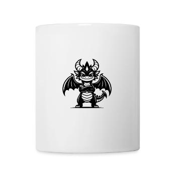 Kleiner grimmiger Kinder Drache mit Flügeln - Tasse - Weiß - Vorne