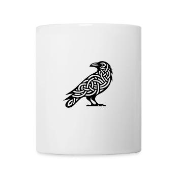 Geheimnisvoller Raben Vogel im Keltischen Style - Tasse - Weiß - Vorne