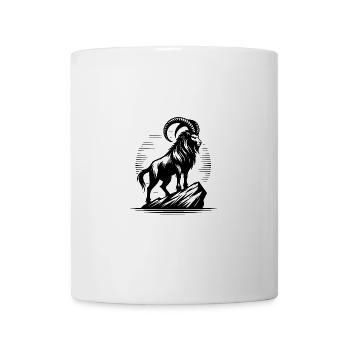 Cooler Steinbock mit gewaltigen Hörnern - Tasse - Weiß - Vorne