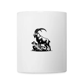 Steinbock mit gewaltigen Hörnern - Tasse - Weiß - Vorne
