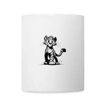 Lustiger Kinder Leopard mit großen Augen - Tasse - Weiß - Vorne