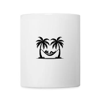 Vacances et palmiers au bord de la mer Loisirs Hamac - Mug blanc - blanc - Devant
