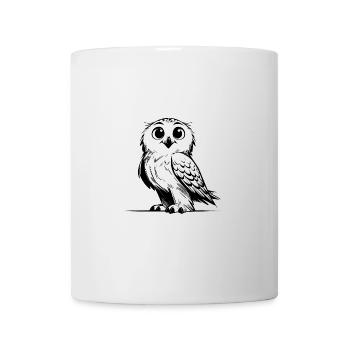 Putzige Schnee-Eule Bleistift Skizze - Tasse - Weiß - Vorne