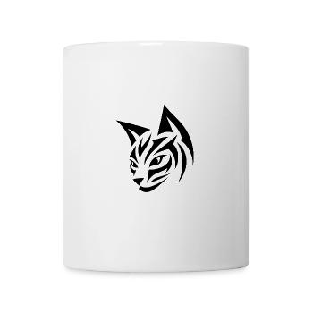 Jolie tête de chat aux accents tribaux - Mug blanc - blanc - Devant