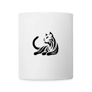 Chat mignon structure décorative tatouage tribal - Mug blanc - blanc - Devant
