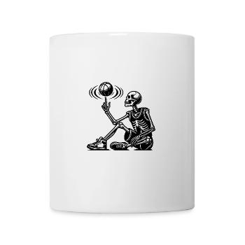 Cool Halloween skeleton playing basketball - Mug - white - Front