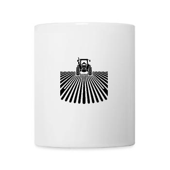 Traktor und Symmetrie im Ackerbau Agrartechnik - Tasse - Weiß - Vorne