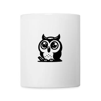 Little cute owl with big eyes - Mug - white - Front