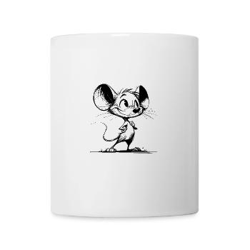 Cute baby mouse with huge eyes and ears - Mug - white - Front