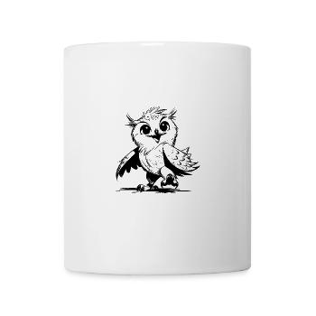 Dancing Baby Owl Pencil Sketch - Mug - white - Front