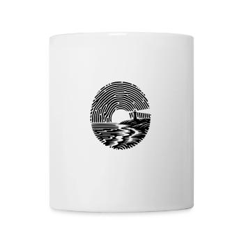 Coucher de soleil au bord de la mer Phare Empreinte digitale - Mug blanc - blanc - Devant