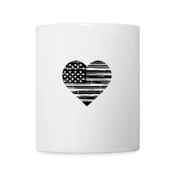 USA Flagge Nationalstolz Symbol Patriotisches Herz - Tasse - Weiß - Vorne