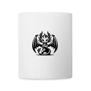 Dragon pour enfants avec des ailes Cornes sauvages Visage - Mug blanc - blanc - Devant