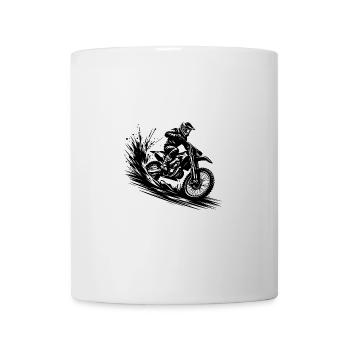 Energetic Motocross Illustration Drawing - Mug - white - Front