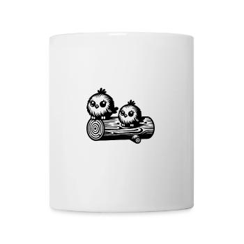 Fröhliche kleine niedliche Vögel in Cartoon Style - Tasse - Weiß - Vorne