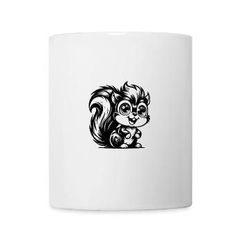 Eichhörnchen mit großen Augen Cartoon Zeichnung - Tasse - Weiß - Vorne