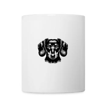 Loyal Dachshund Dog Portrait Cartoon Illustration - Mug - white - Front