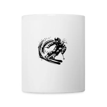 Cool extreme athlete on skis in motion - Mug - white - Front