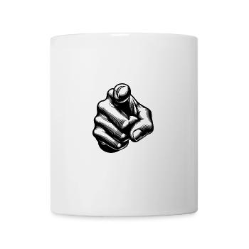 Klassischer ikonischer Fingerzeig Handgeste - Tasse - Weiß - Vorne