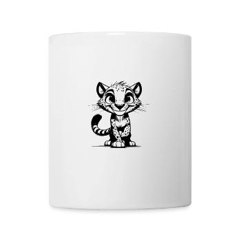Niedliches Leopard Portrait Großkatze grinsend - Tasse - Weiß - Vorne