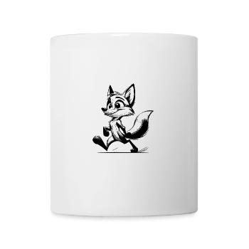 Fuchs Zeichnung Schlitzohr Fuchs - Tasse - Weiß - Vorne