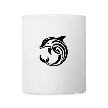 Elegant dolphin jump with stylized design - Mug - white - Front