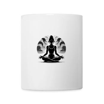 Yoga méditatif de la silhouette et spiritualité - Mug blanc - blanc - Devant
