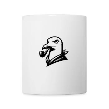 Seagull with Whistle in Cartoon Style - Mug - white - Front