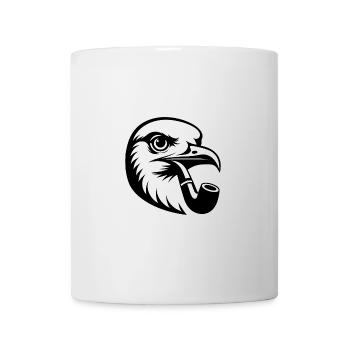 Nordic Seagull Art with Whistle in Cartoon Style - Mug - white - Front