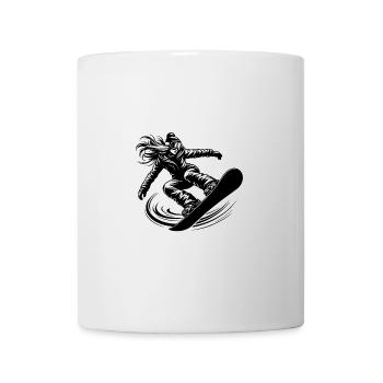 Coole Snowboarderin Snowboarding mit Eleganz - Tasse - Weiß - Vorne