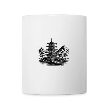 Meditation Yoga Design Asiatisches Landschaft - Tasse - Weiß - Vorne