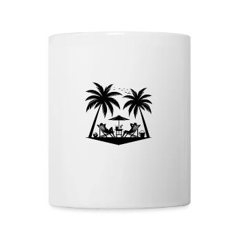 Vacances pour les couples avec palmiers sur la plage - Mug blanc - blanc - Devant