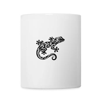 Gecko mignon dans le style de tatouage tribal - Mug blanc - blanc - Devant