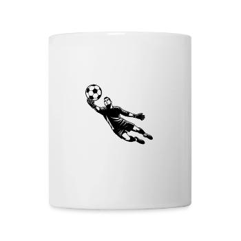 Fußballtorwart springt zur Rettung des Balls - Tasse - Weiß - Vorne