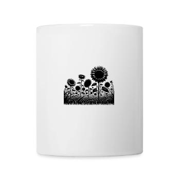 Blühende Sonnenblumen auf einem großen Feld - Tasse - Weiß - Vorne