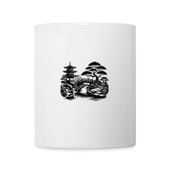 Spiritual Balance Japanese Temple Bridge - Mug - white - Front