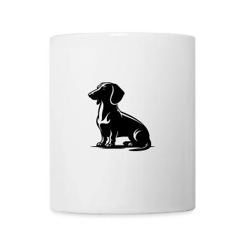 Treuer Dackel stilvolle Jagdhund Hundesilhouette - Tasse - Weiß - Vorne
