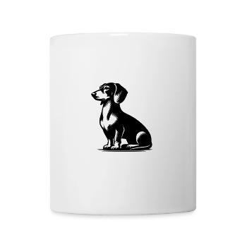 Niedlicher Dackel stilvoller kleiner Jagdhund - Tasse - Weiß - Vorne