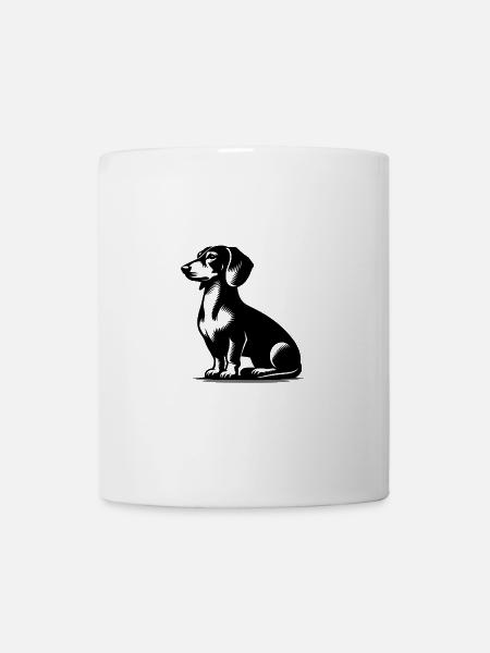 Niedlicher Dackel stilvoller kleiner Jagdhund - Tasse - Weiß