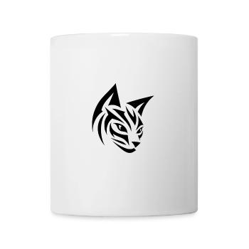 Tête de chat dans la conception graphique de tatouage tribal - Mug blanc - blanc - Devant