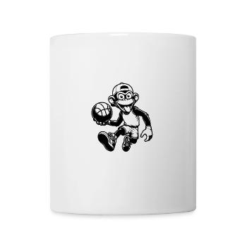 Naughty basketball monkey with ball and cap - Mug - white - Front